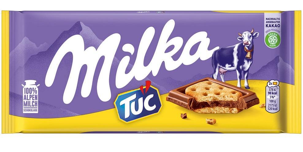 Milka & TUC Cracker 87g Tafel - Süß-salzige Schokolade mit knackigem Cracker-Biss
