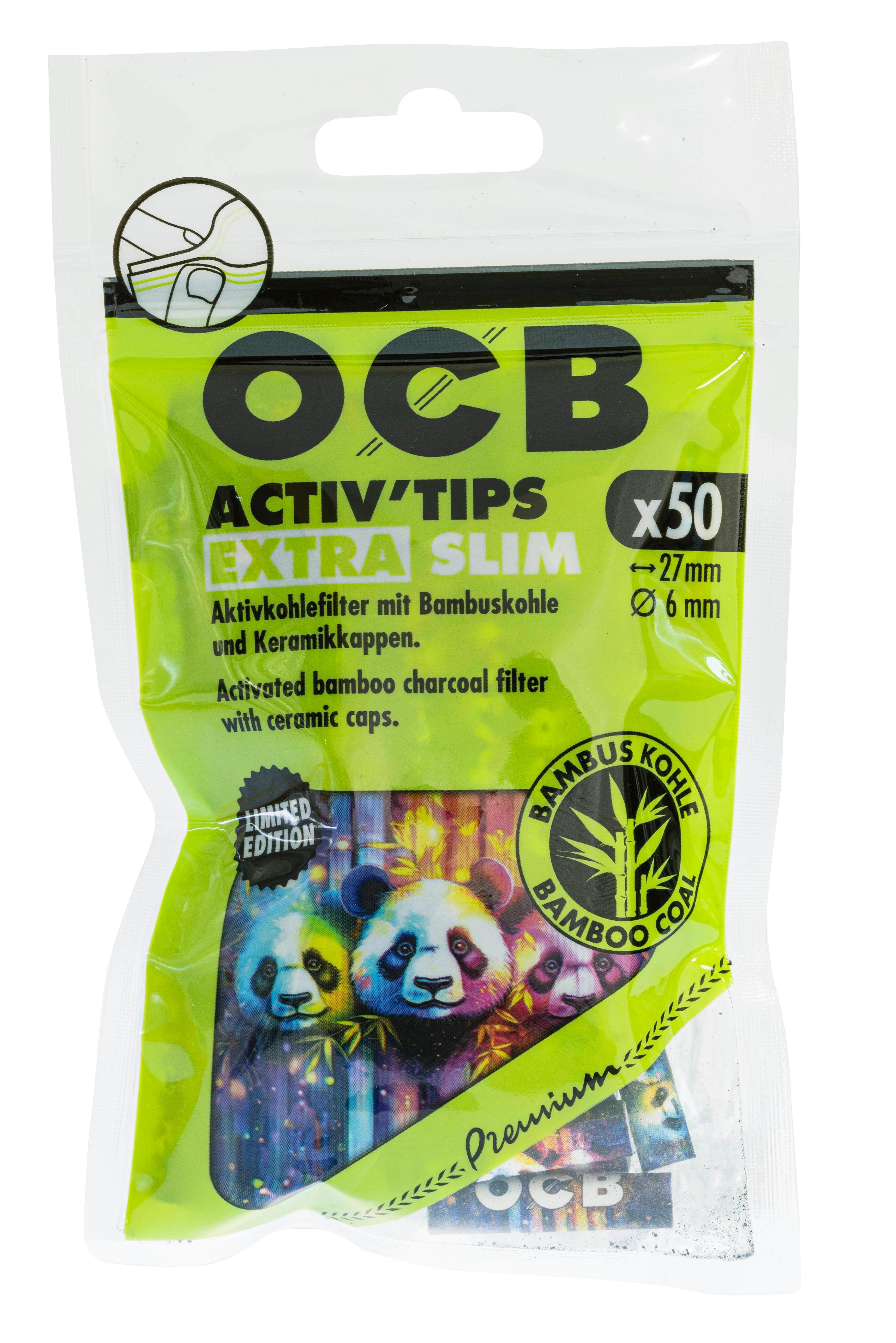 OCB Activ Tips Extra Slim Bamboo 6mm - 10 x 50 Stück