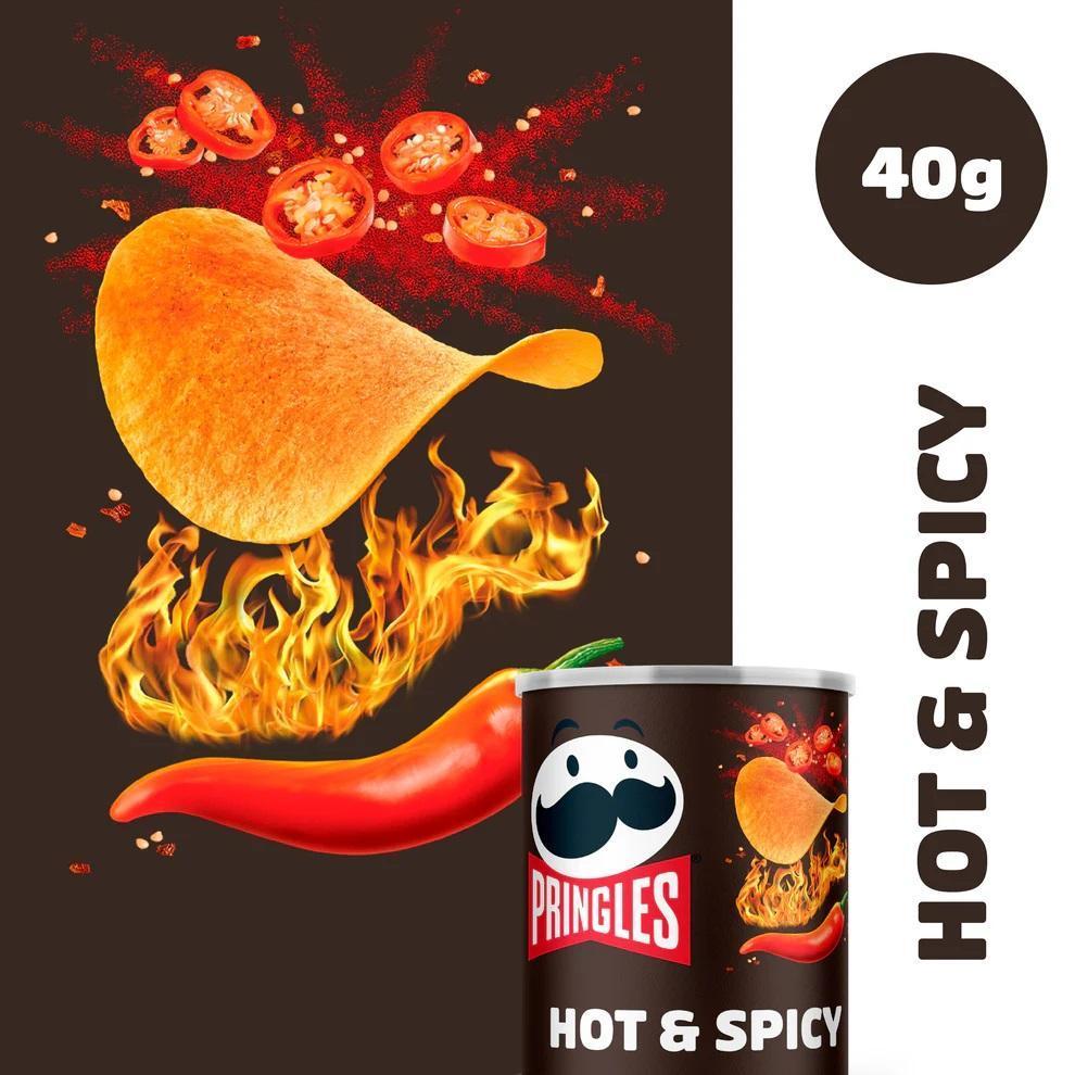 Pringles Hot & Spicy - 12 x 40g Dosen
