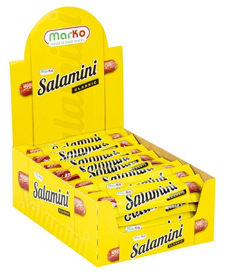 Marko Salami 50 x 25g - Würziger Snack aus luftgetrocknetem Fleisch