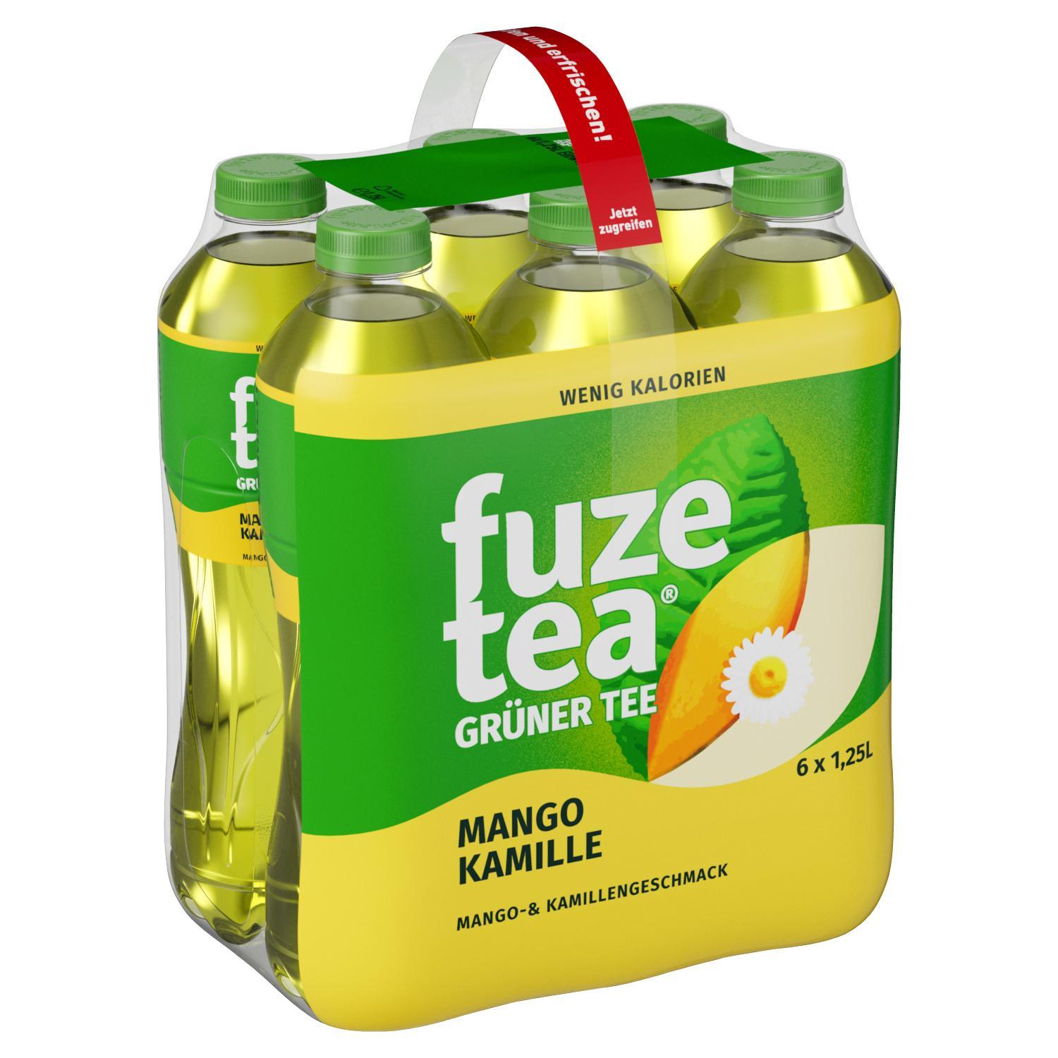 Fuze Tea Grüner Tee Mango Kamille - 6 x 1,25l Flasche