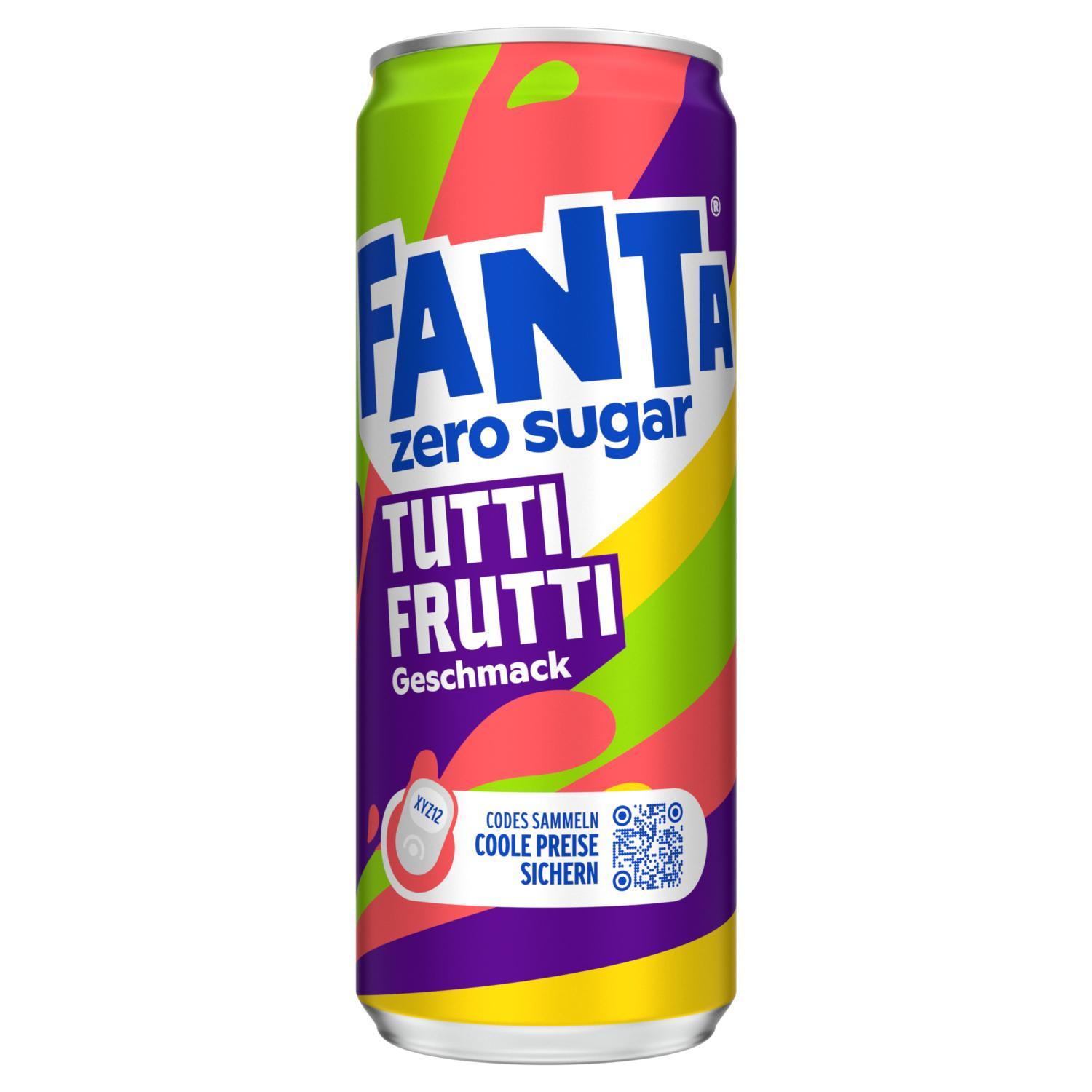Fanta Tutti Frutti Zero Edition 24x0,33l Dosen - Zuckerfreies Erfrischungsgetränk