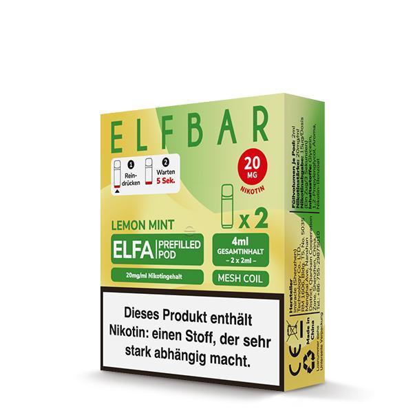 ElfBar ELFA Pods Lemon Mint 20mg - 10 x 2er Pack Zitrone Minze Pods