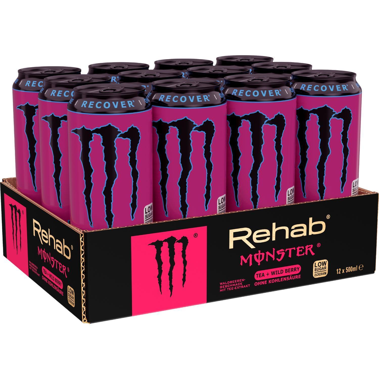 Monster Energy Rehab Wild Berry - 12×0,5l Dose