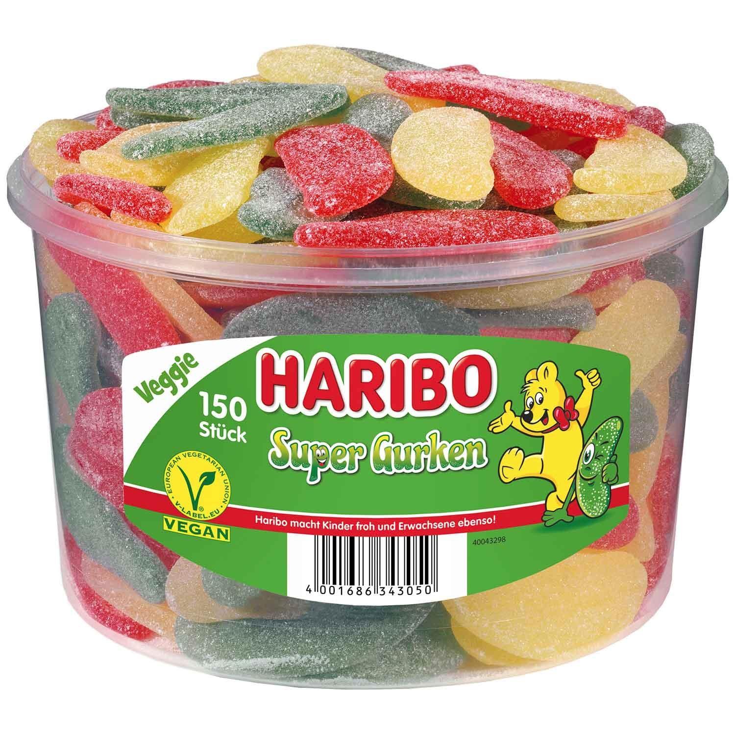 Haribo Super Saure Gurken - 150 Stück in der Dose
