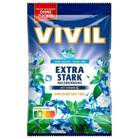 Vivil Extra Stark Halsbonbons ohne Zucker - 120g Beutel