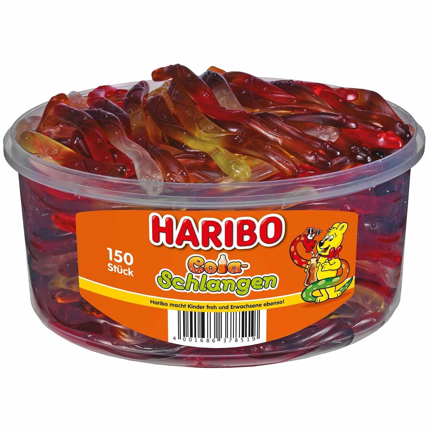 Haribo Cola-Schlangen - 150 Stück in der Dose