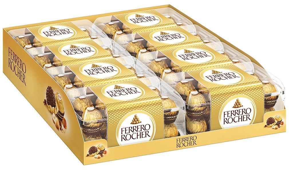 Ferrero Rocher 200g Packung, Knusprige Haselnuss Pralinen mit Milchschokolade