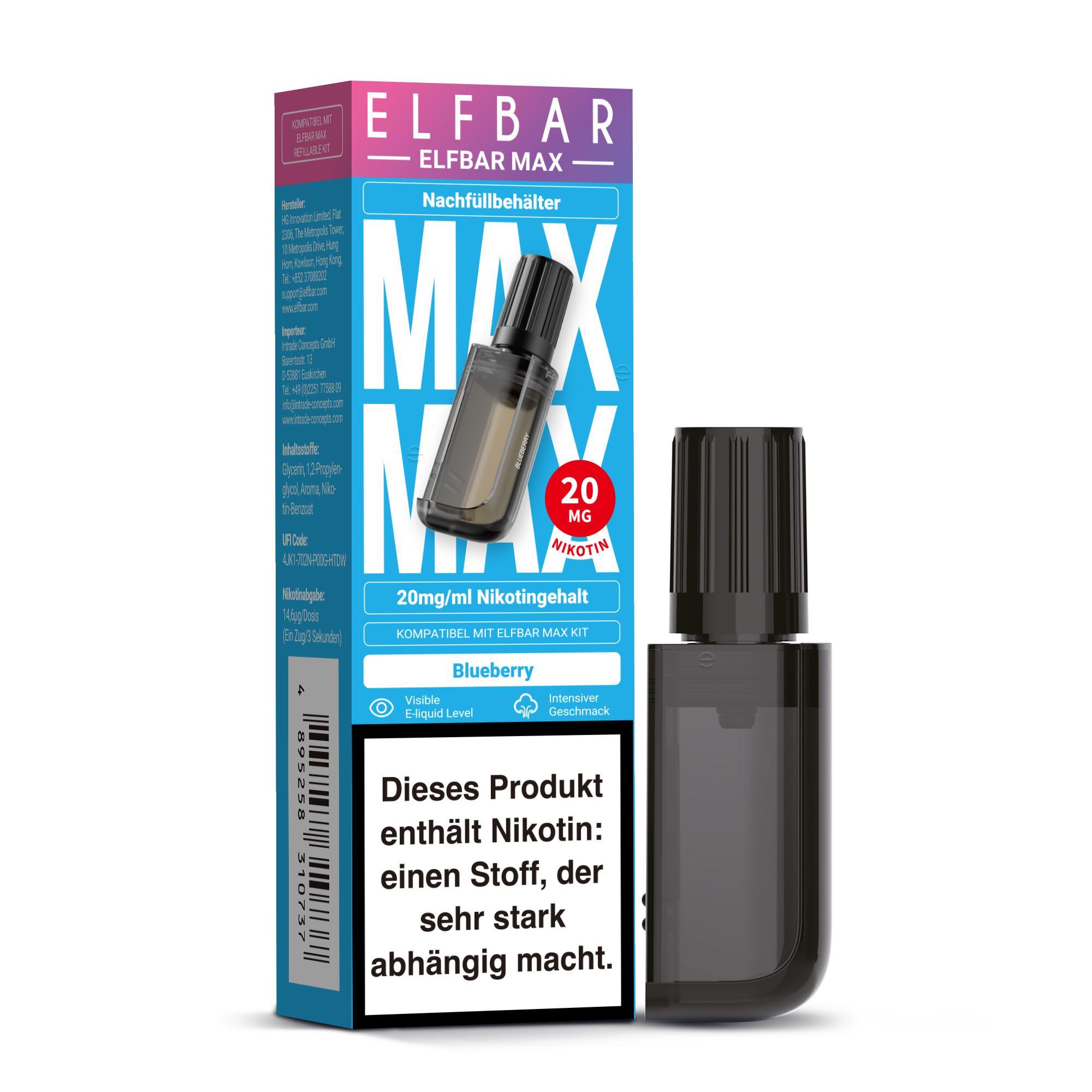 ElfBar Max Blueberry 20mg/10ml - 1x10 Pods