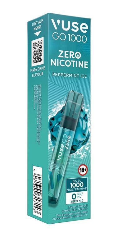 Vuse GO 1000 Peppermint Ice 0 mg/ml - 1x10 Einweg Vapes