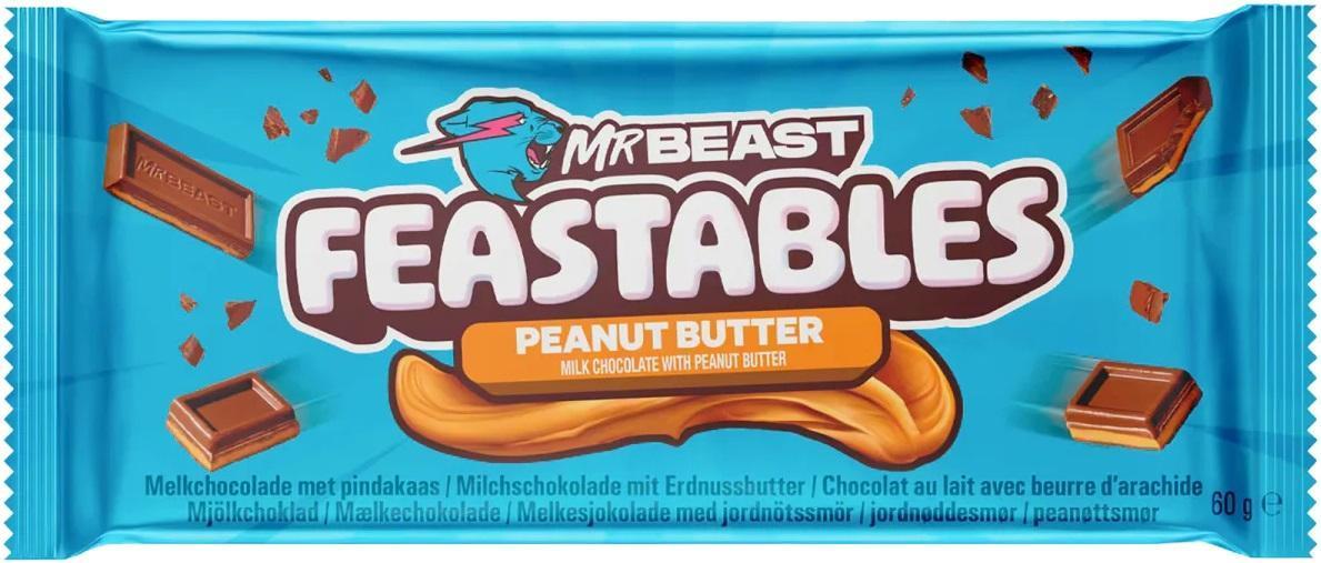 Mr Beast Feastables Peanut Butter - 60g Tafel (MHD 21.11.2025)