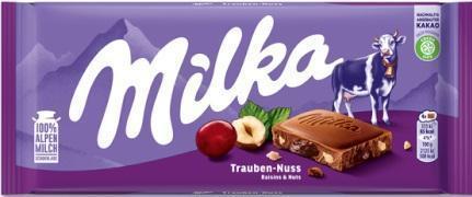 Milka Trauben Nuss 90g Tafel