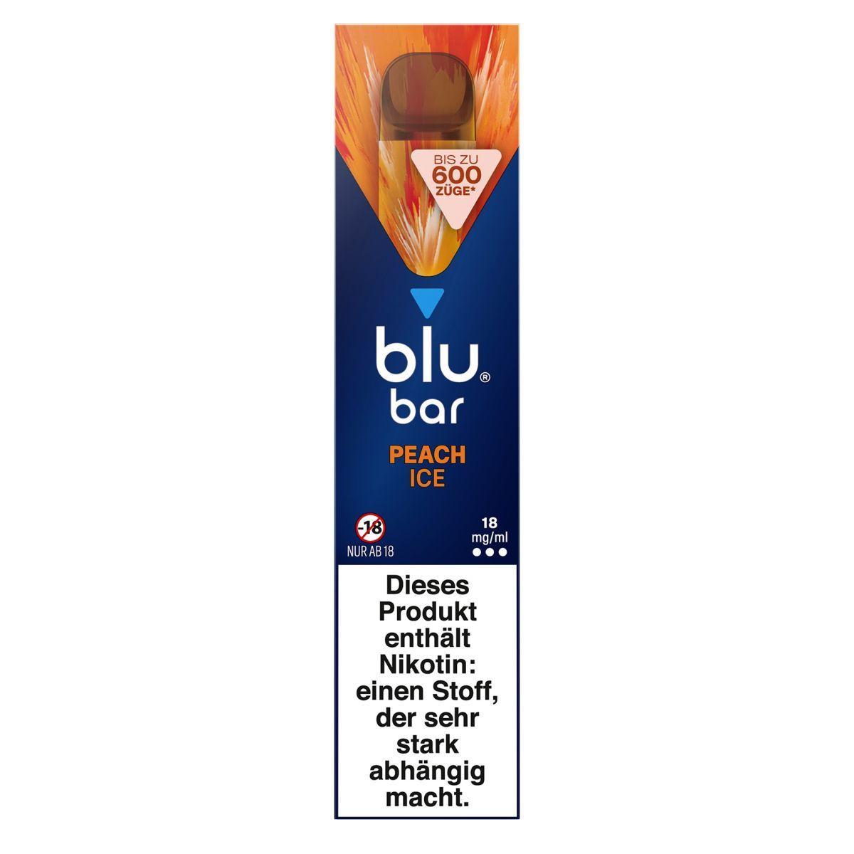 blu bar Peach Ice 1000 18 mg/ml - 1x10 Einweg Vapes