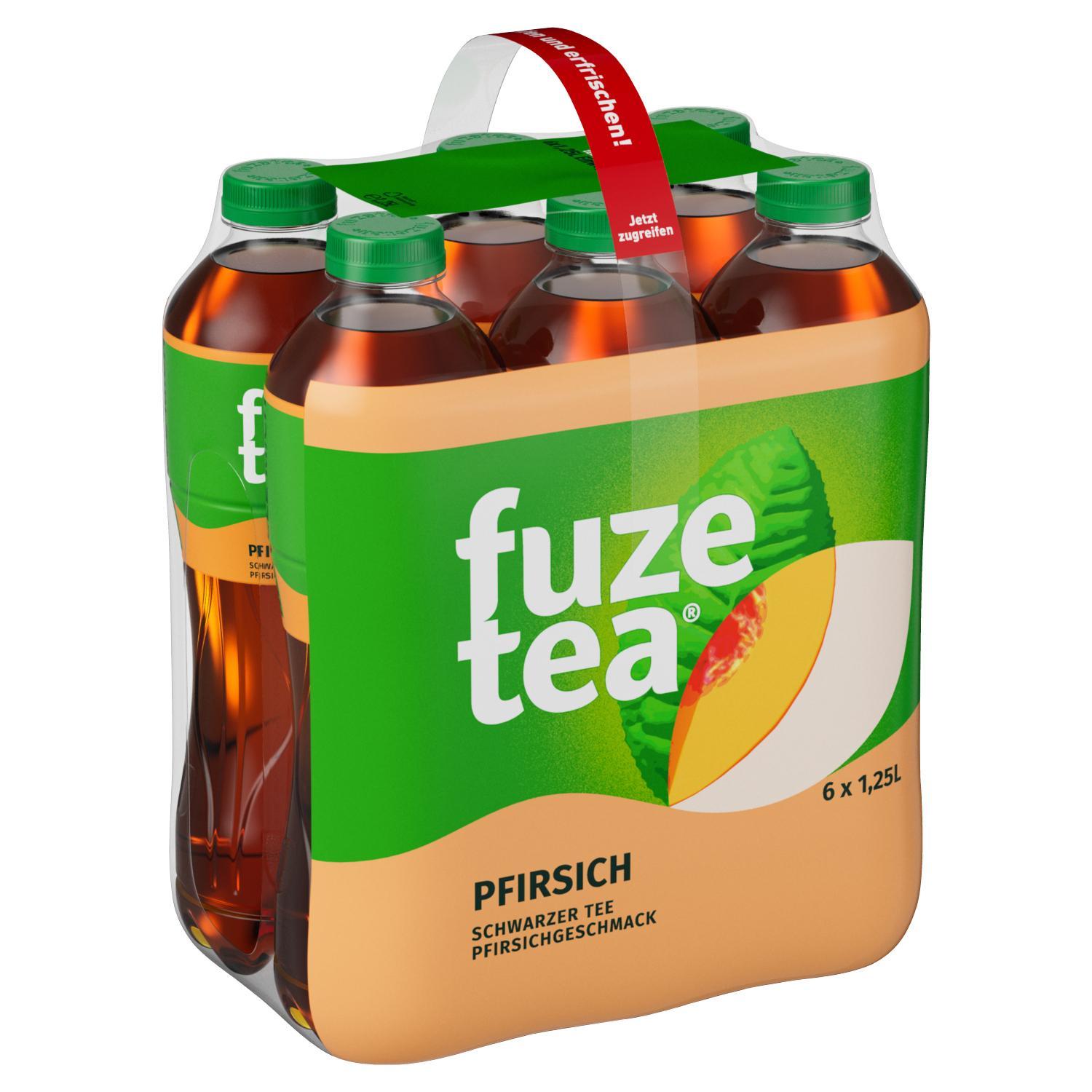 Fuze Tea Schwarzer Tee Pfirsich - 6 x 1,25l Flasche