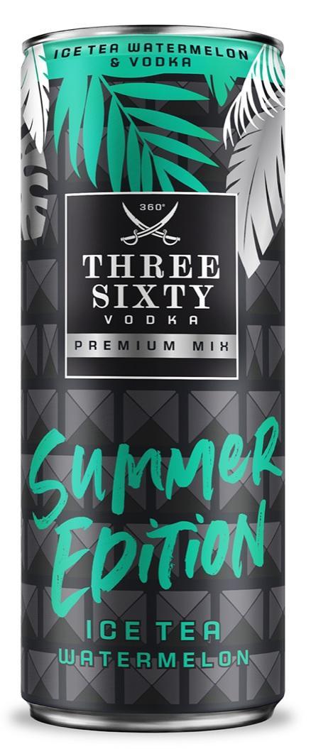 Three Sixty Vodka Watermelon 10% - 12×0,33l Dosen