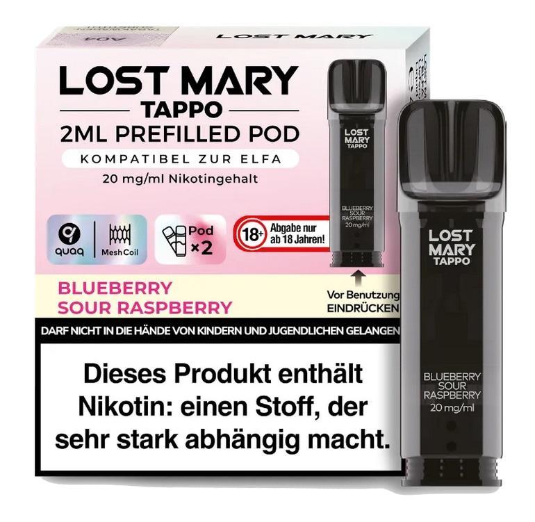 Lost Mary Tappo Pods Blueberry Sour Rasp - 10 x 2 Pods