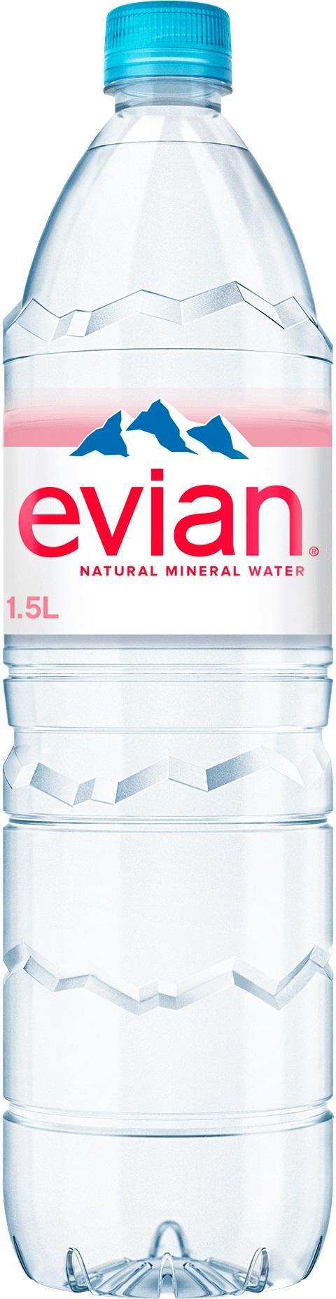 Evian natürliches Mineralwasser - 6 x 1,5l Flasche