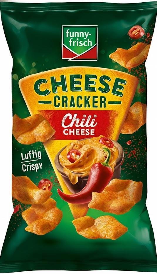 funny-frisch Cheese Cracker Chili Cheese 100g - Knuspriger Käse-Snack mit feuriger Chili-Note