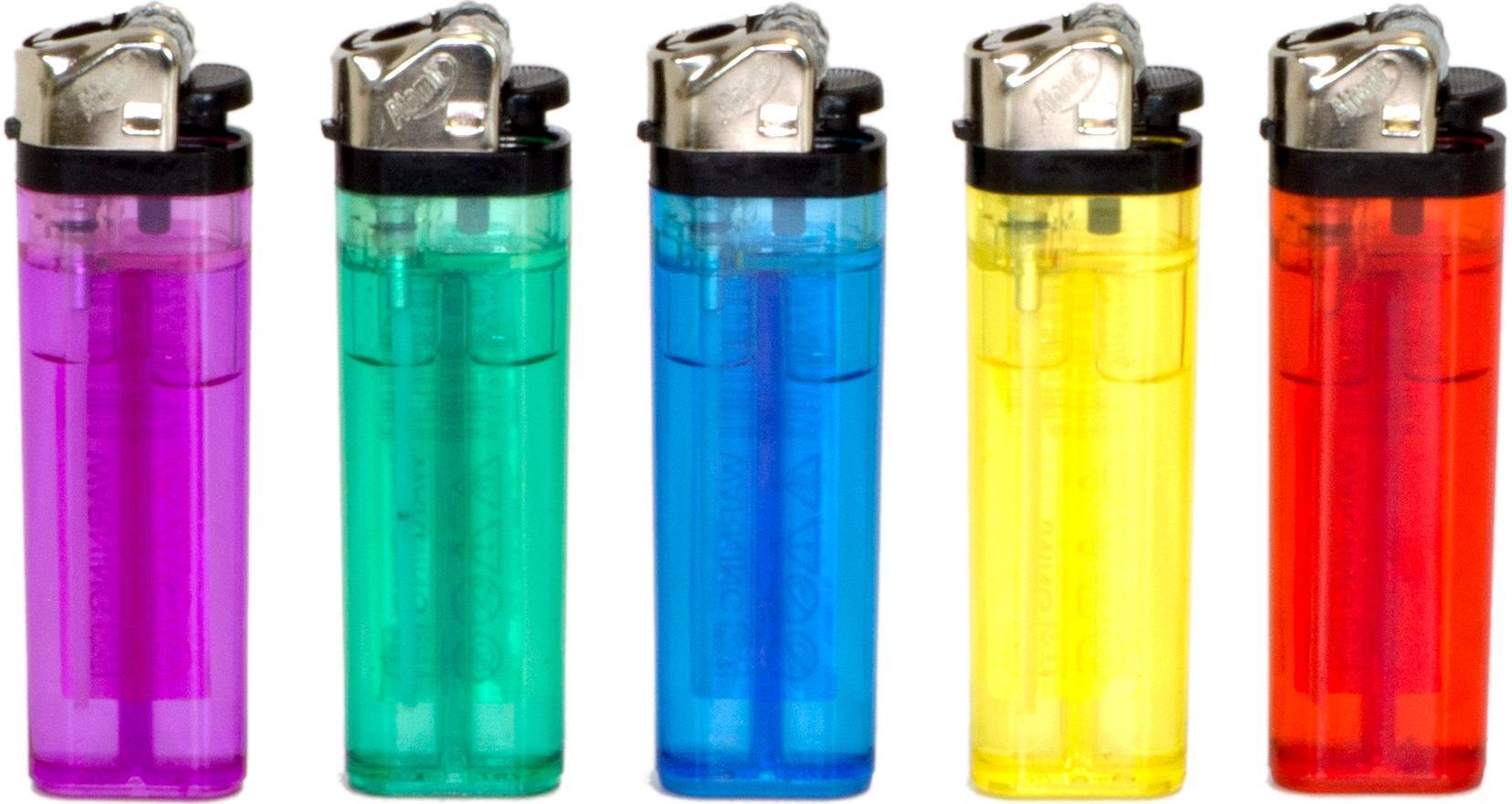 Feuerzeuge Transparent mit Reibrad - 1 x 50 Stück