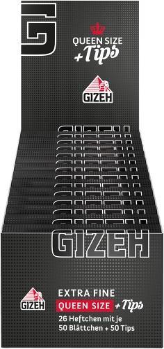 GIZEH Black Queen Size + Tips - 1 x 26 Stück