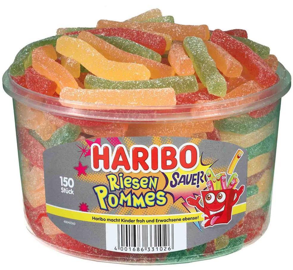 Haribo Riesen Pommes - 150 Stück in der Dose