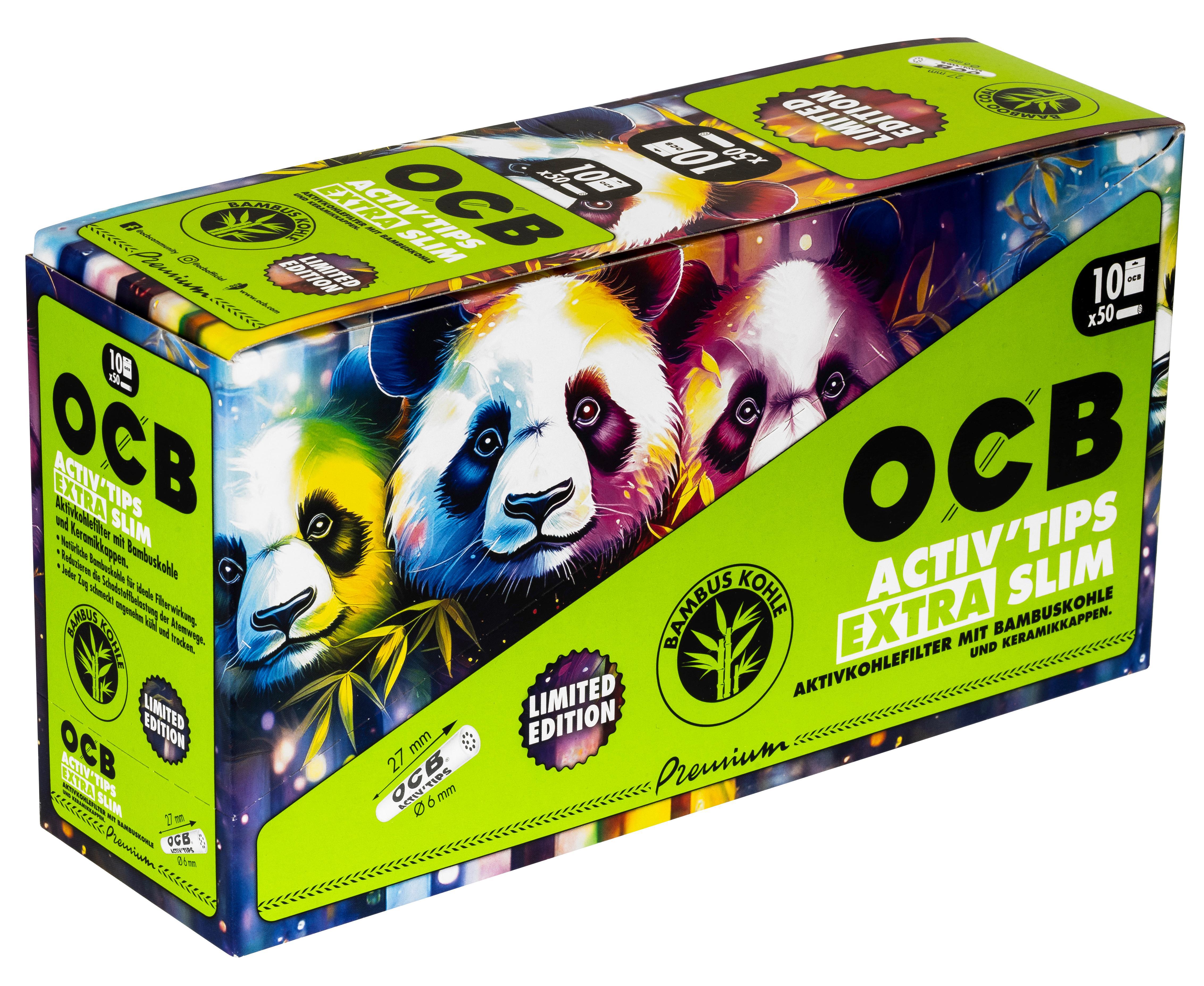 OCB Activ Tips Extra Slim Bamboo 6mm - 10 x 50 Stück