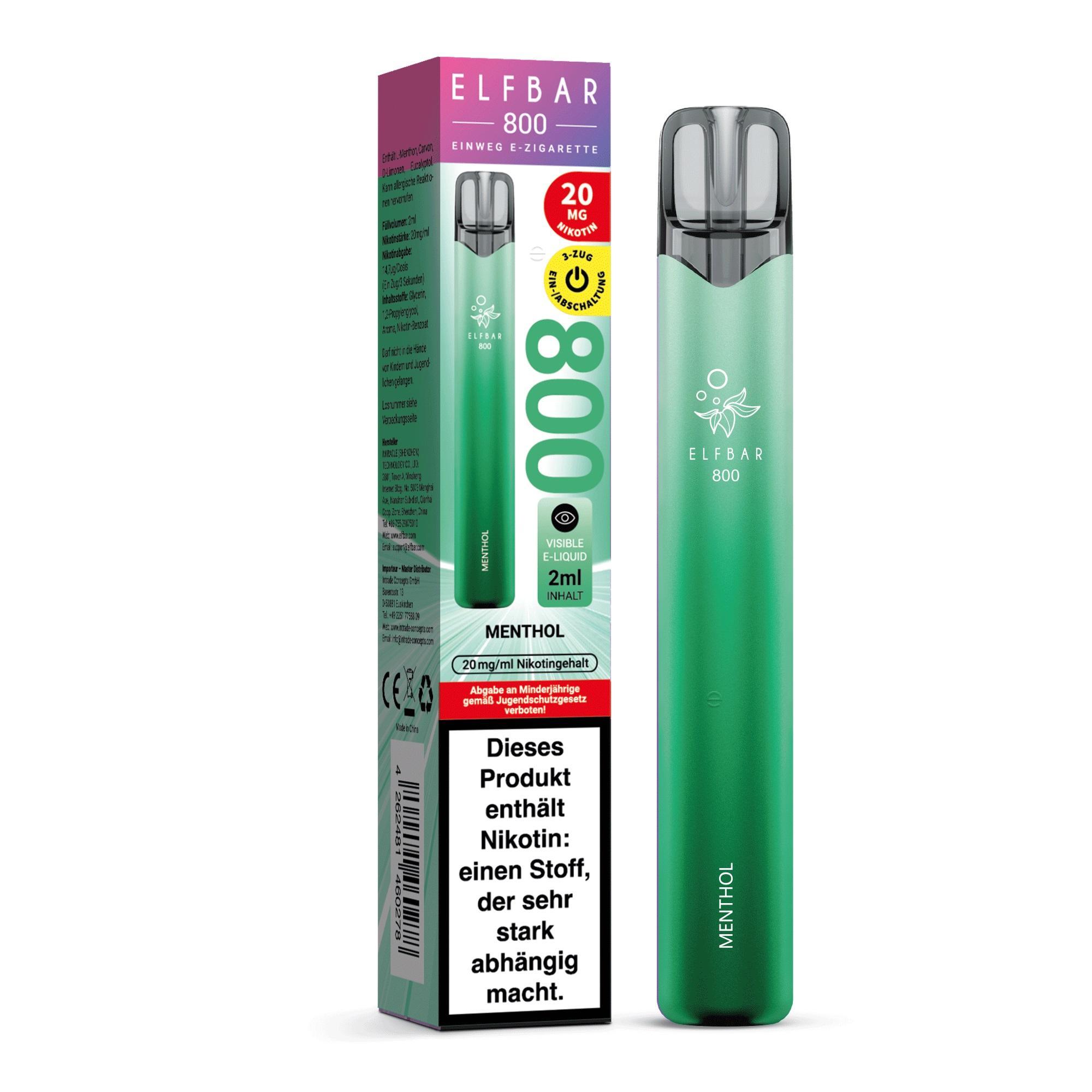 ElfBar 800 Menthol 20mg - 1 x 10 Stück