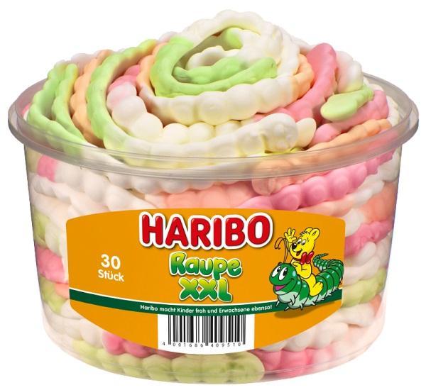 Haribo Raupe XXL - 30 Stück in der Dose