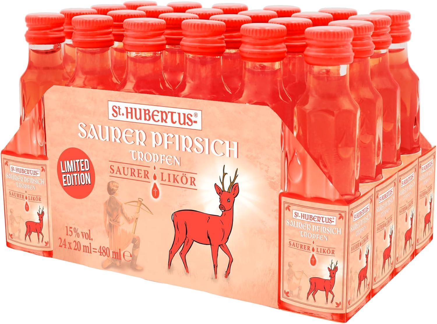 St. Hubertustropfen Saurer Pfirsich - 24 x 0,02l Flasche