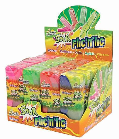 Flic N Lic Sour - 24 Lutscher in der Packung