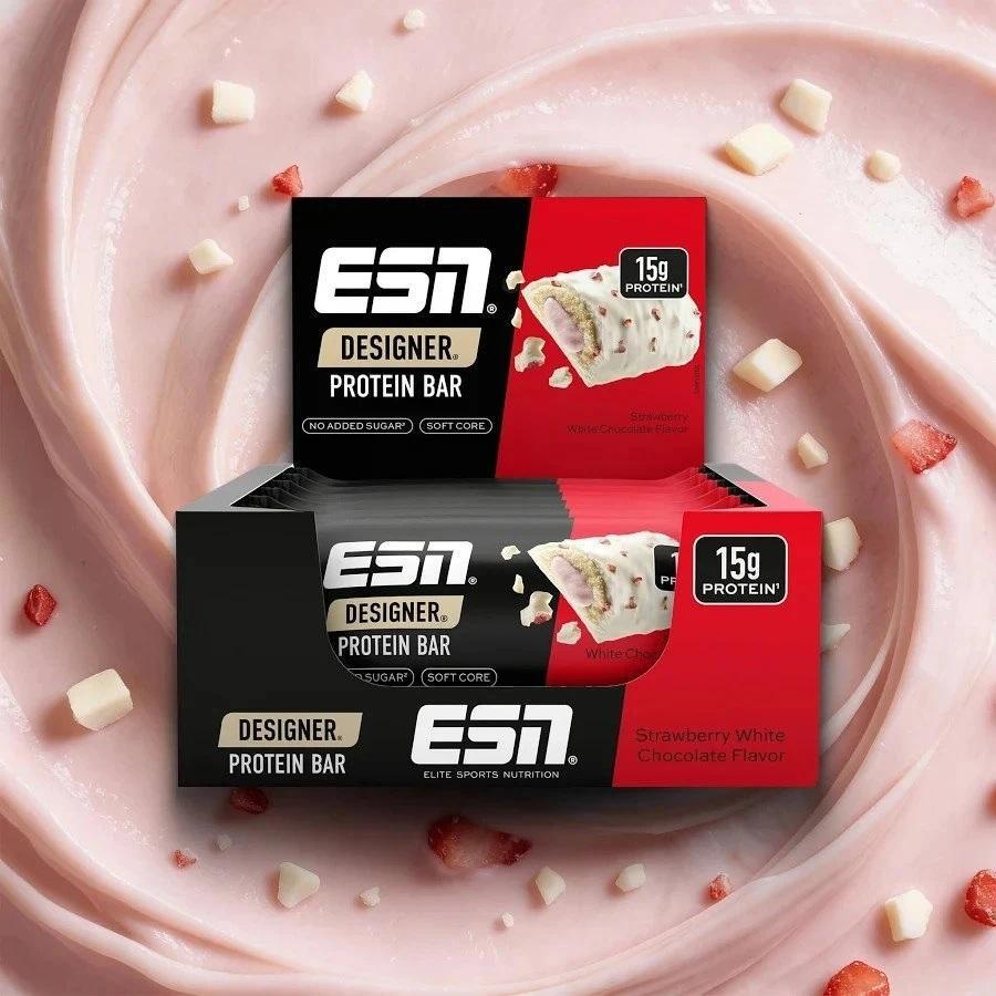 ESN Designer Protein Bar White Chocolate Strawberry - 12x45g Riegel