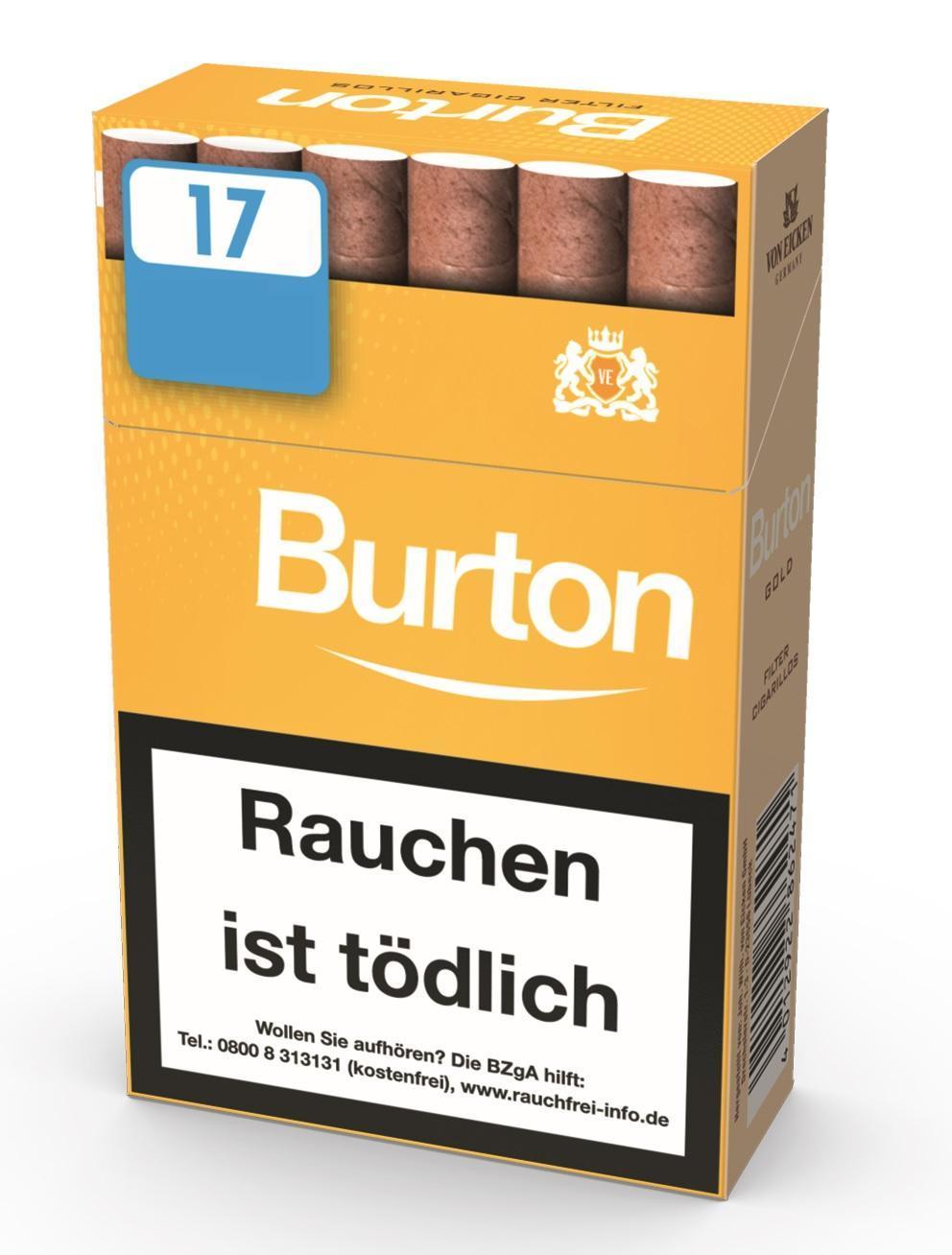 Burton Gold Eco Cigarillos - 10 x 17 Cigarillos