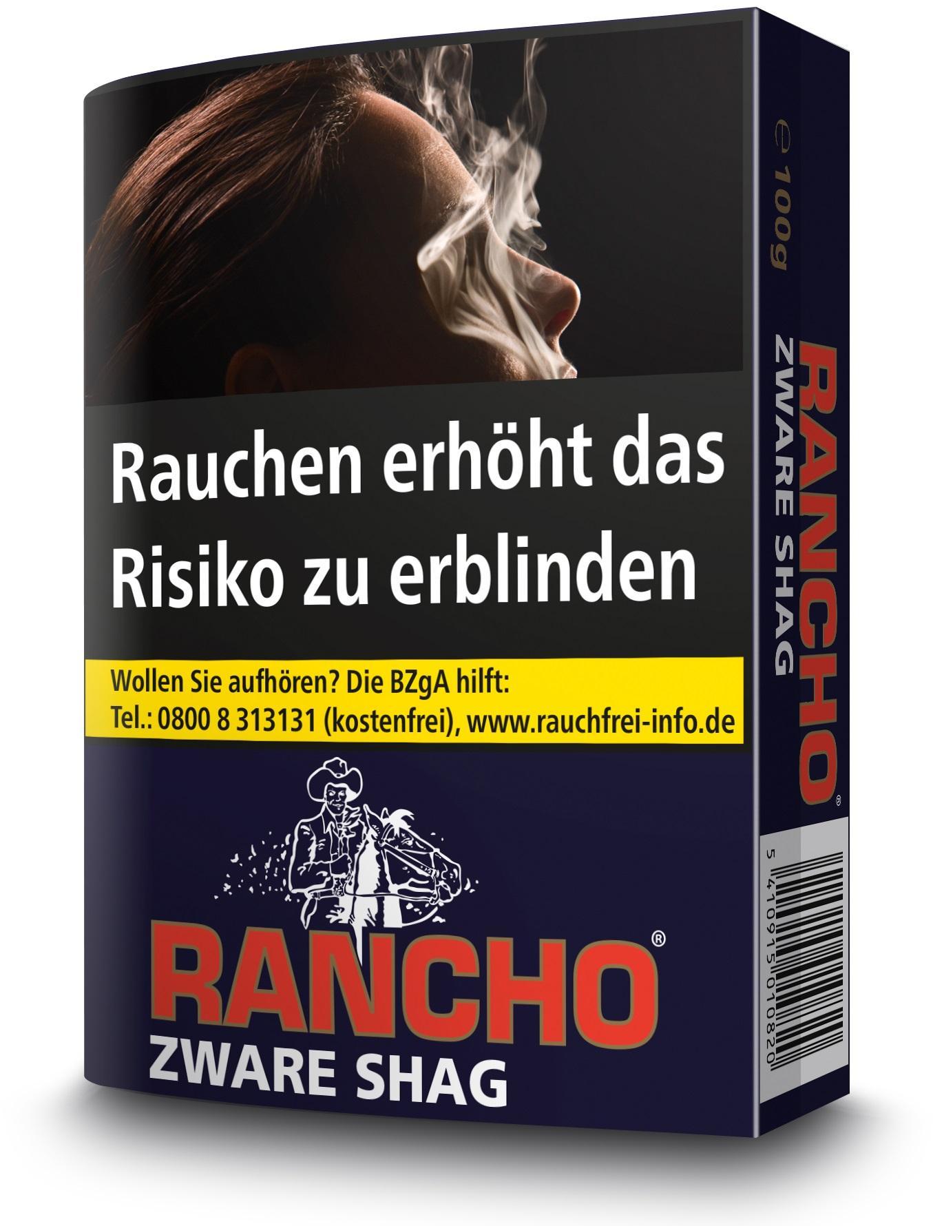 Rancho Zware Shag 5 x 100g á 15,30 EUR - kräftiger Feinschnitt-Tabak im Pouch
