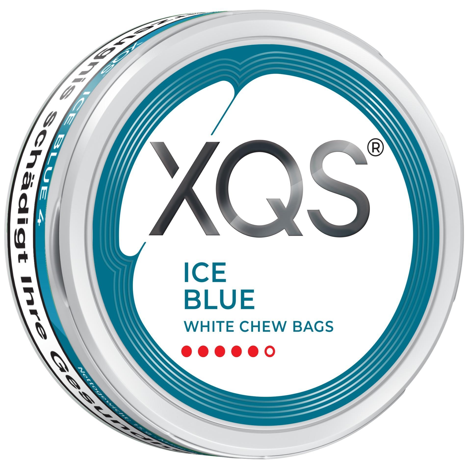 XQS Ice Blue #4 White Chew Bags 5 x 15g Dose Kautabak