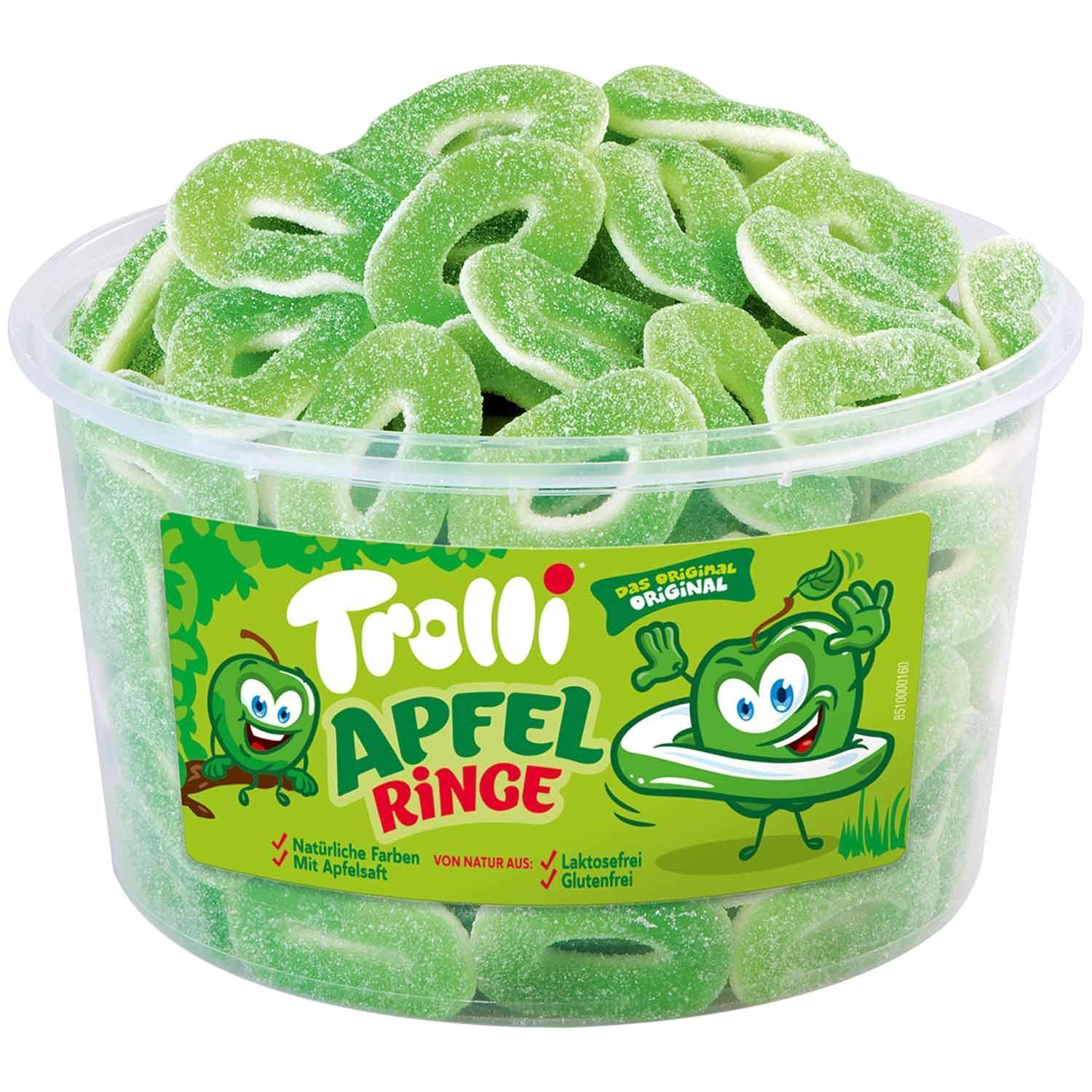 Trolli Saure Apfelringe - 150 Stück in der Dose