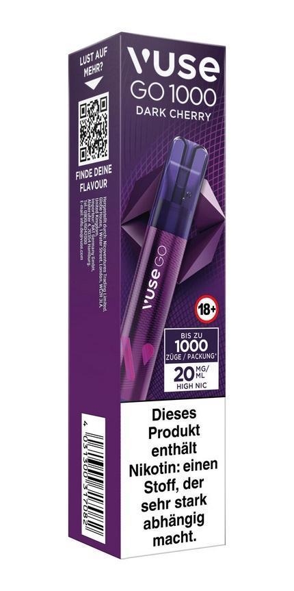 Vuse GO 1000 Dark Cherry 20 mg/ml - 1x10 Einweg Vapes