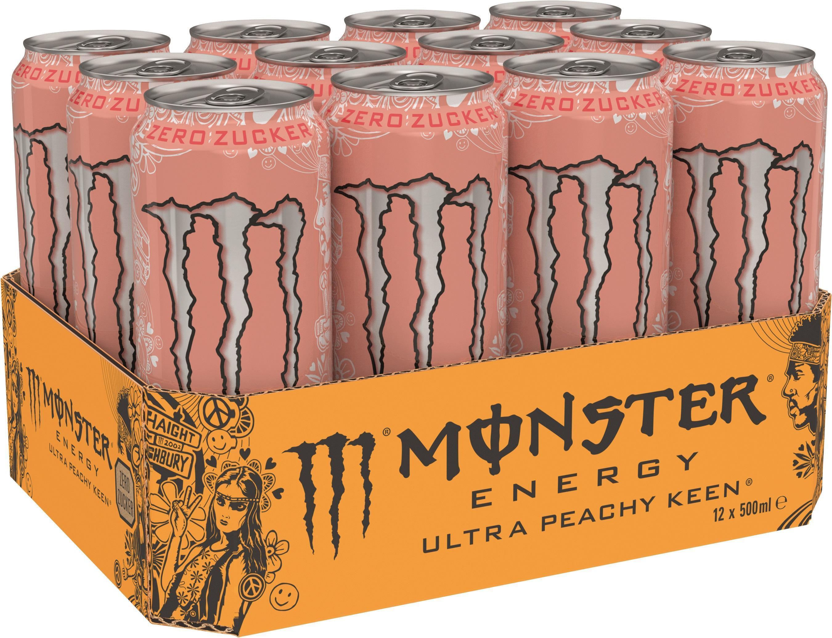 Monster Energy Ultra Peachy Keen Zero Zucker - 12 x 0,5l Dose
