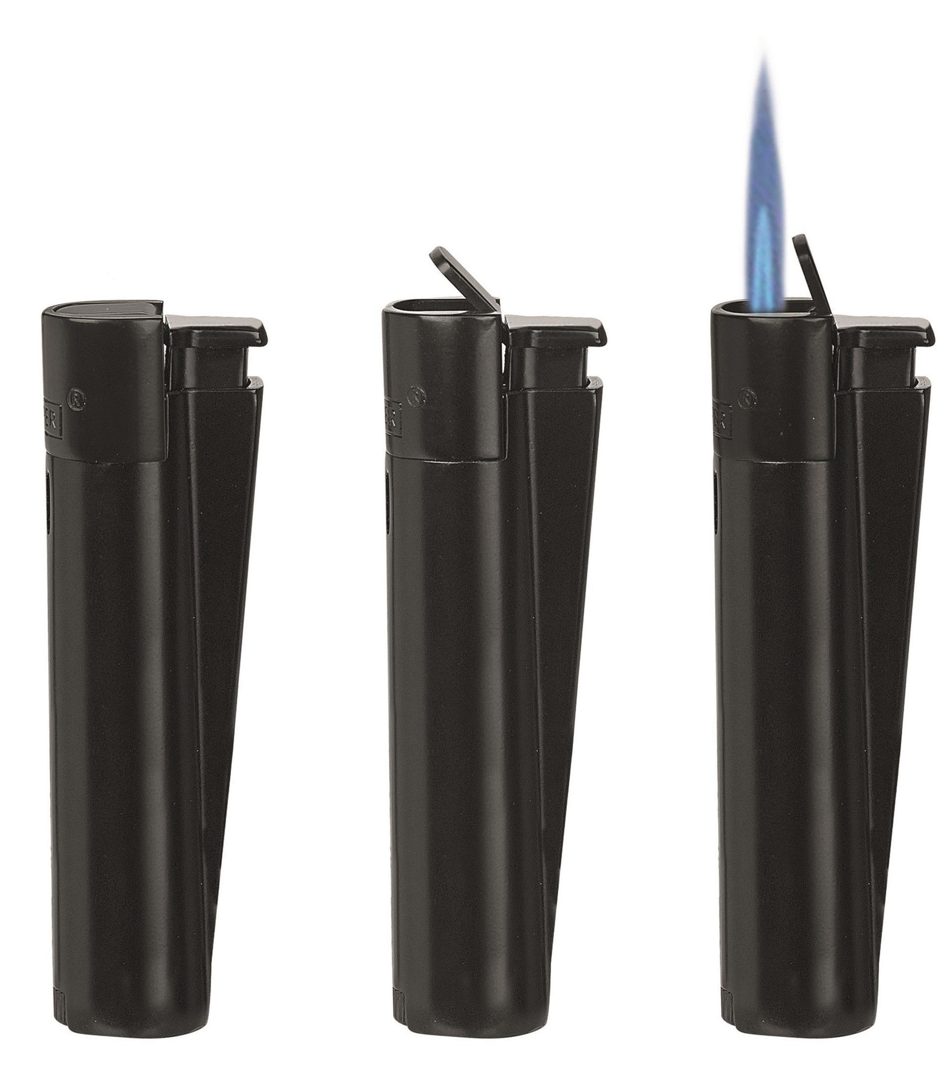 Clipper Jet Flame Matt Black - 12 Feuerzeuge