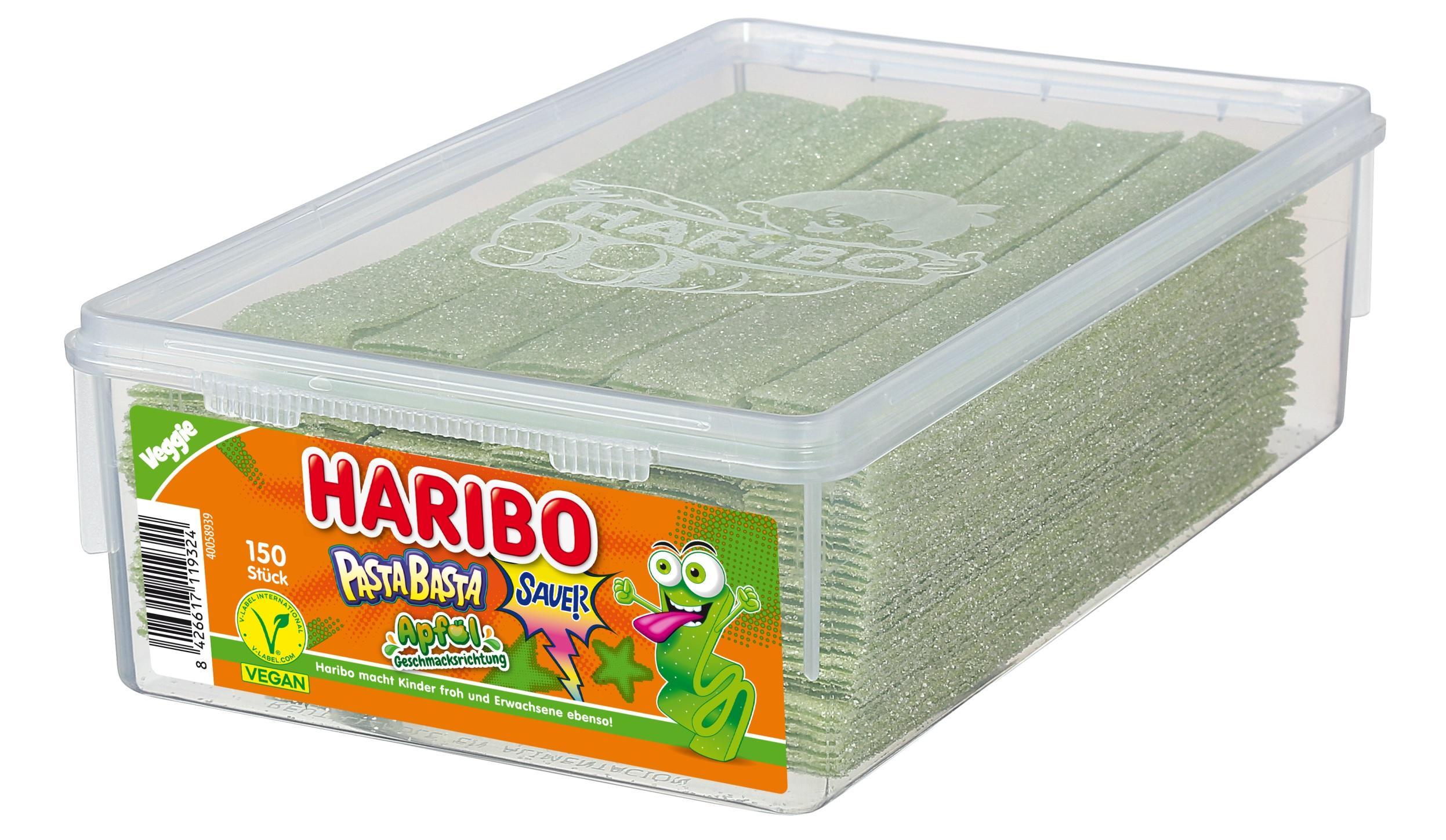 Haribo Pasta Basta Apfel Sour - 150 Stück in der Dose