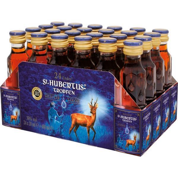 St. Hubertustropfen Kräuterlikör - 24 x 0,02 l