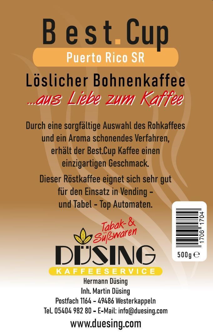 Best.Cup Puerto Rico SR löslicher Bohnenkaffee 500g Beutel