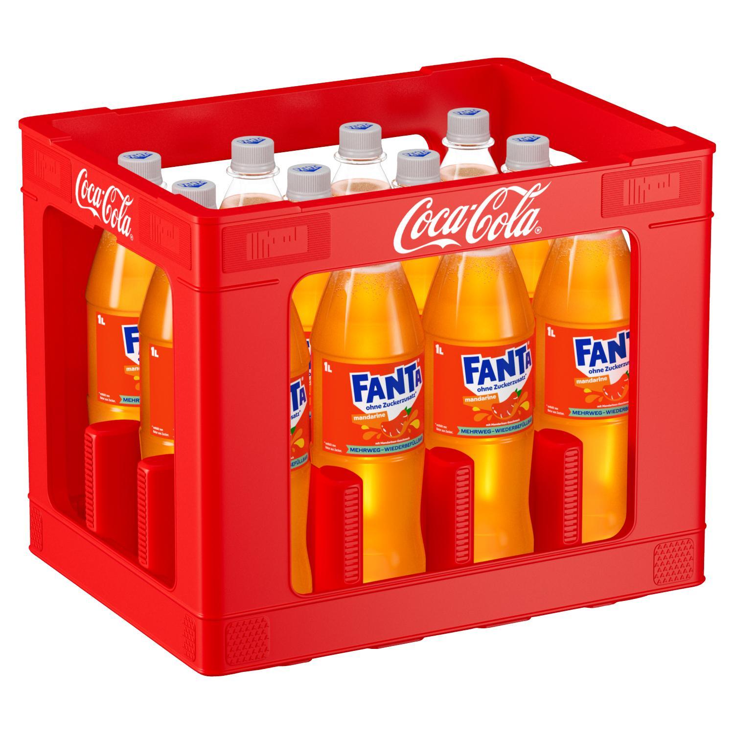 Fanta Mandarine Zero - 12×1,0 L PET im Mehrwegkasten