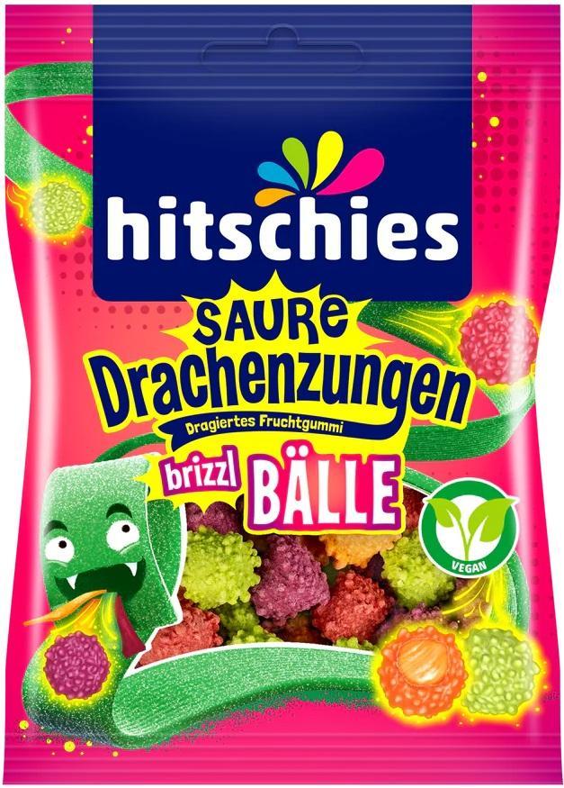 Hitschies Saure Drachenzungen Brizzl Bälle - 100g Beutel