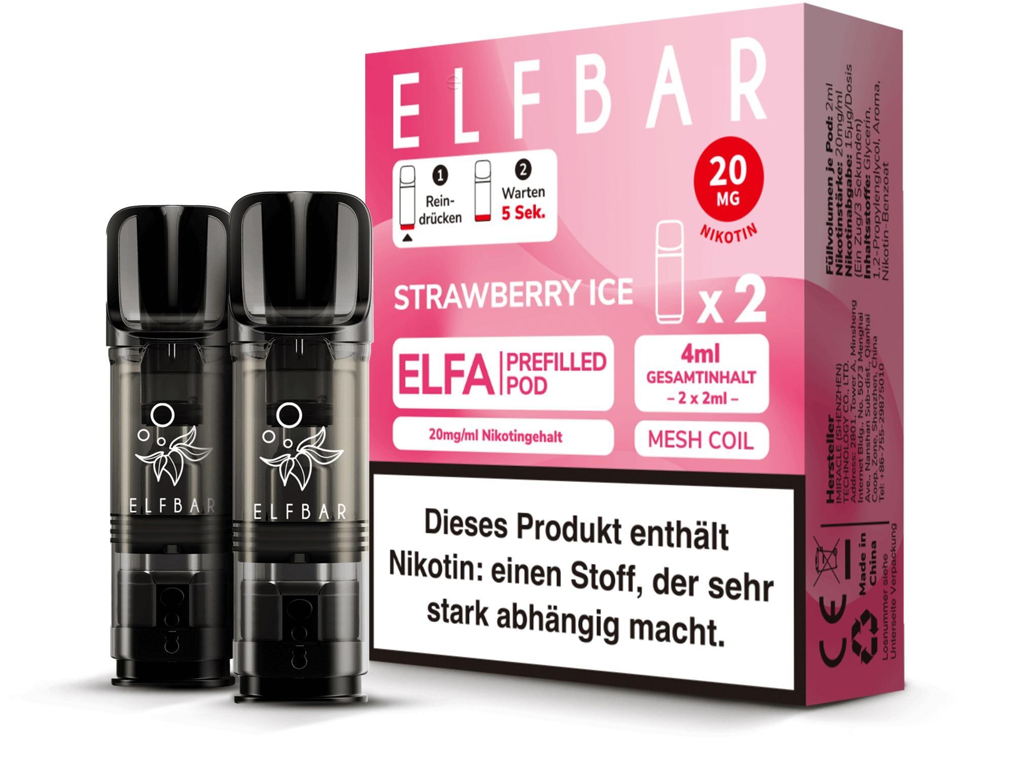 ElfBar ELFA Pods Strwaberry Ice 20mg - 10 x 2 Pods