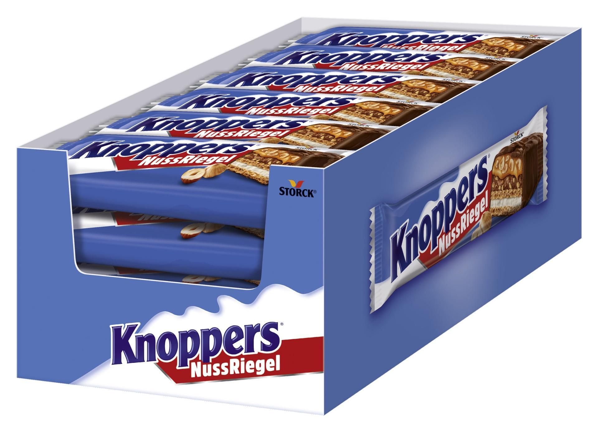 Knoppers NussRiegel - 24 x 40g - Knuspriger Schoko-Haselnuss Snack