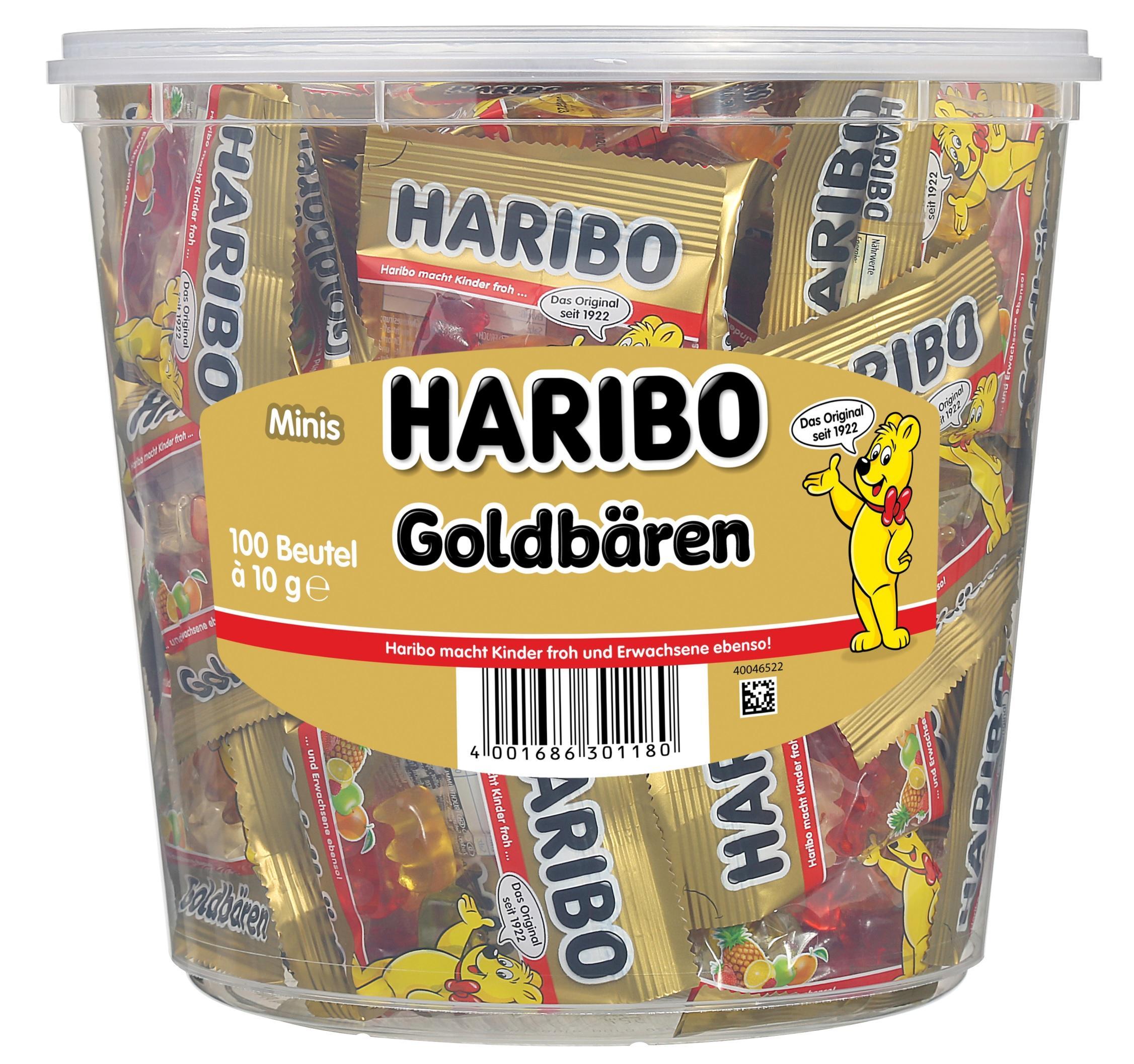 Haribo Goldbären Mini Beutel - 100 Stück in der Dose