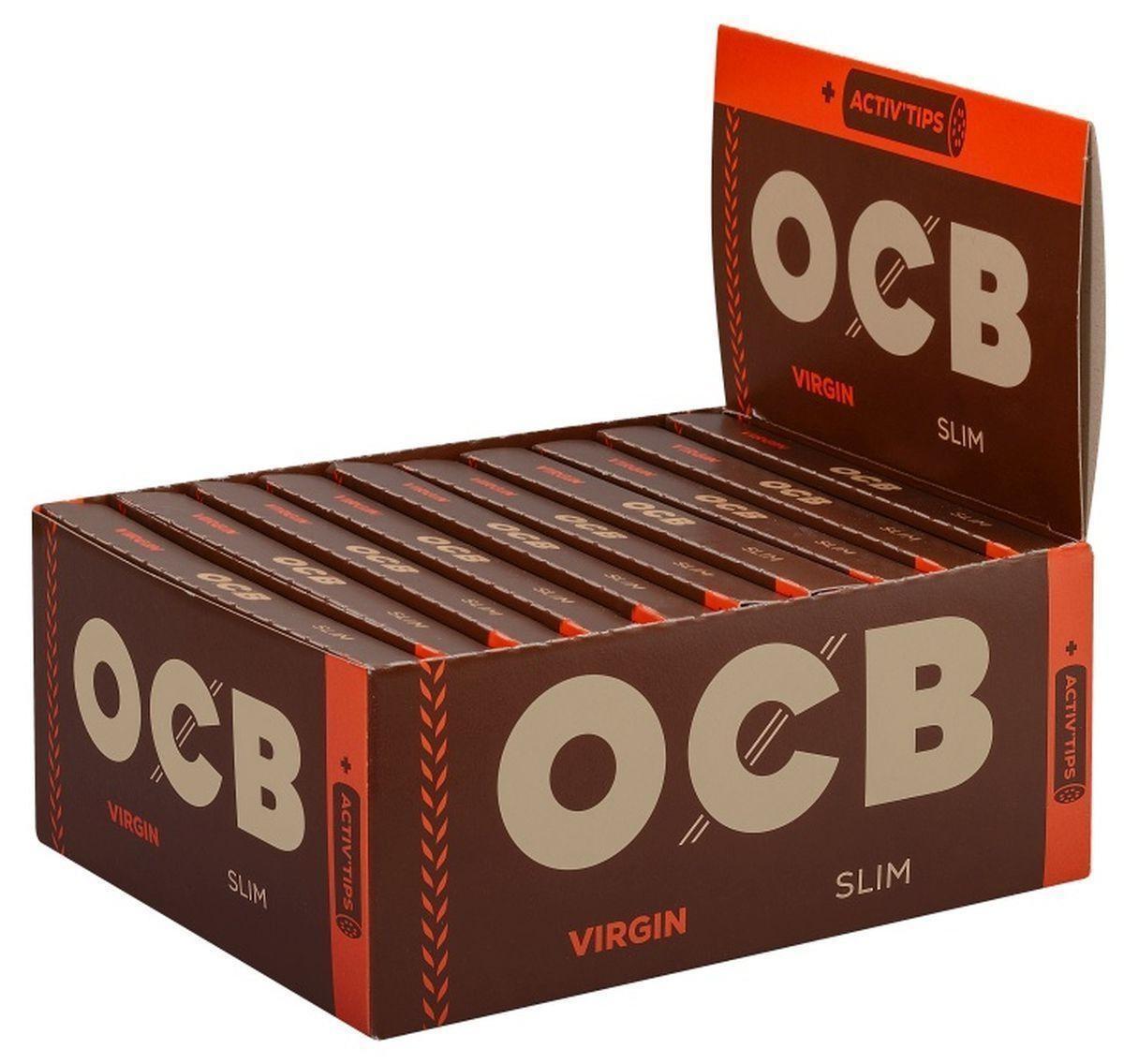 OCB Unbleached Slim Virgin+ 8 ActivTips 7mm