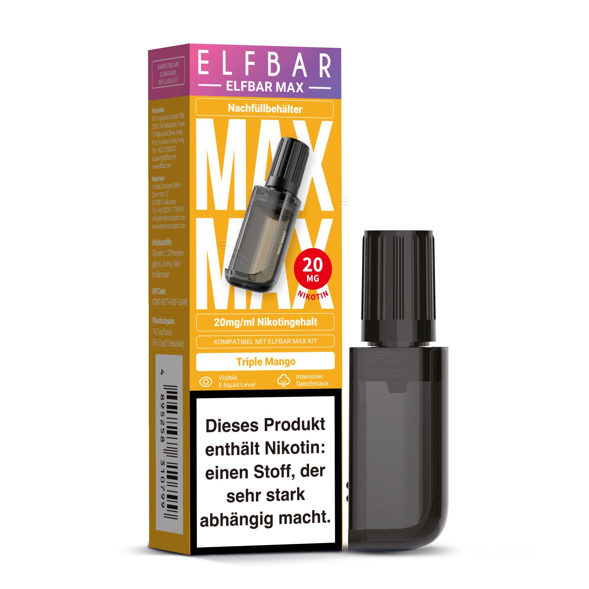 ElfBar Max Triple Mango 20mg/10ml - 1x10 Pods