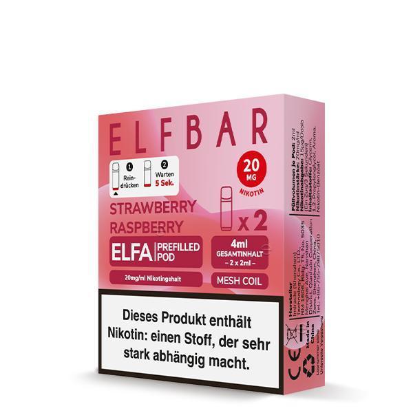 ElfBar ELFA Pods Strawberry Raspberry 20mg - 10 x 2 Pods 