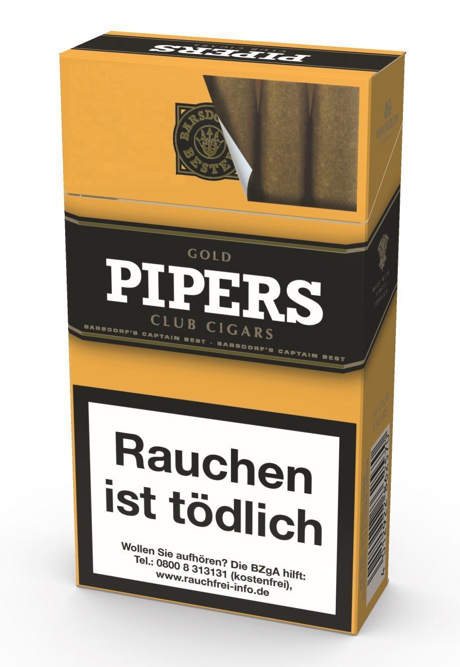 Pipers Little Cigars Gold - 10 x 10 Cigarillos